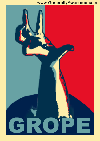 GROPE! When there is nothing substantial to grasp, all you can do is GROPE!